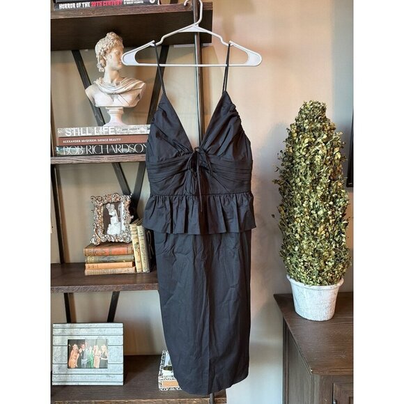 Adriana Degreas Dresses & Skirts - Adriana Degreas Peplum Midi Dress Black Womens Size Small